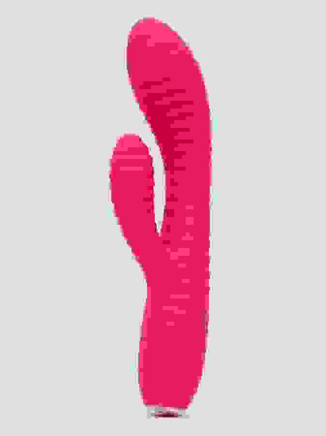 Lovehoney Ripple Rabbit Rechargeable Silicone Ribbed Rabbit Vibrator, Pink, hi-res